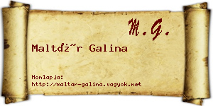 Maltár Galina névjegykártya